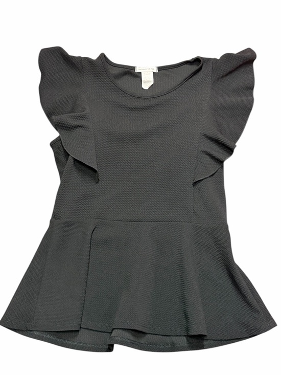 Caution To The Wind Tops - Caution To The Wind Black Ruffle Sleeve Peplum Top Flowy Size L